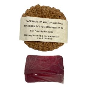 Glycerin Soap with Face and Body Wash Brown Scrubbies Scrubby Set of 2